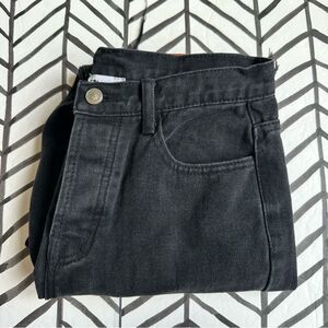 Princess Polly Size 6 Black High Rise Distressed Ankle Straight Leg Jeans